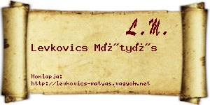 Levkovics Mátyás névjegykártya